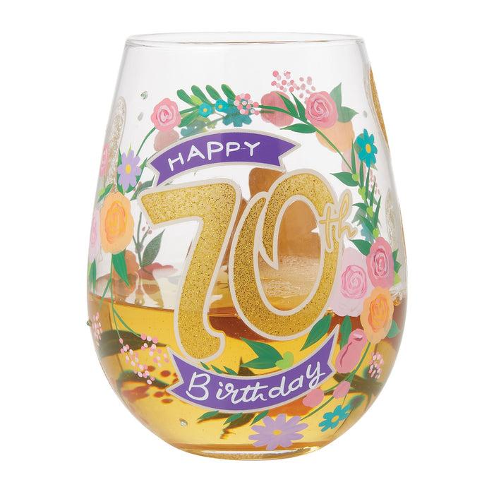 Endura Happy 70th Stemless Wine Glass
