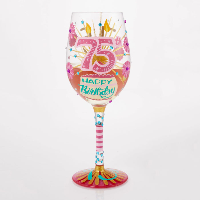 Endura Happy 75th Wine Glass