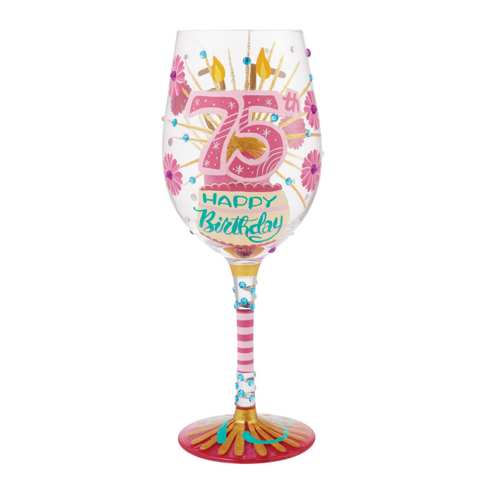 endura Happy 75th Wine Glass