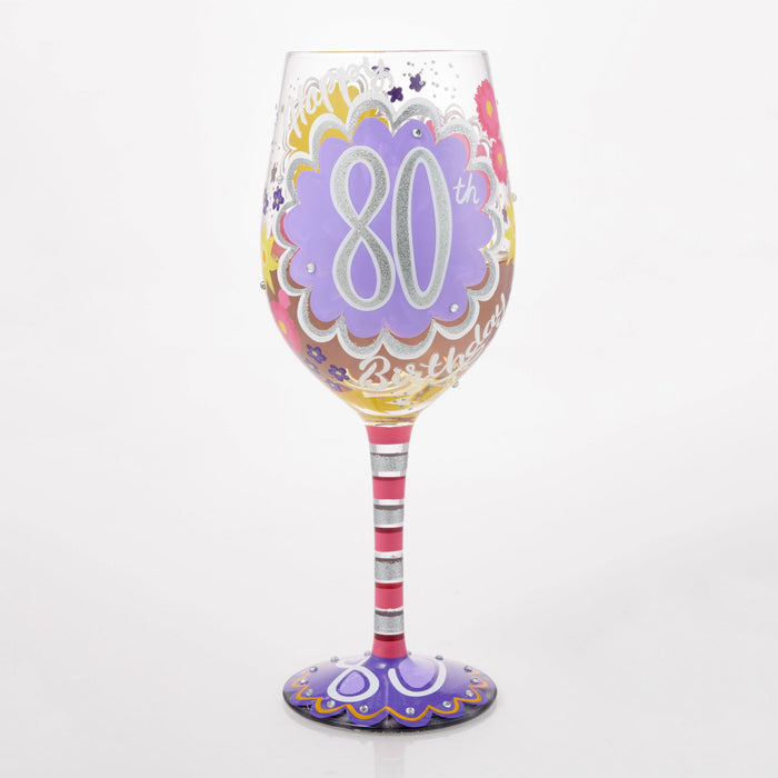 Endura Happy 80th Wine Glass