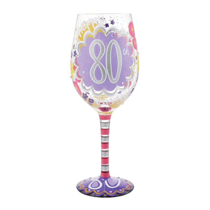 endura Happy 80th Wine Glass