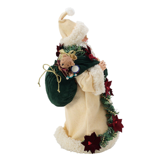 Endura Old World Poinsettia Santa