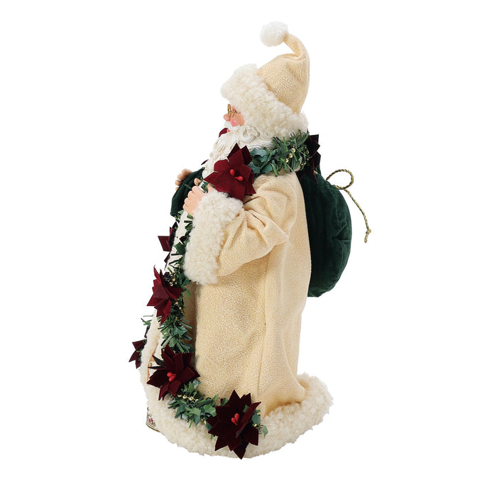 Endura Old World Poinsettia Santa