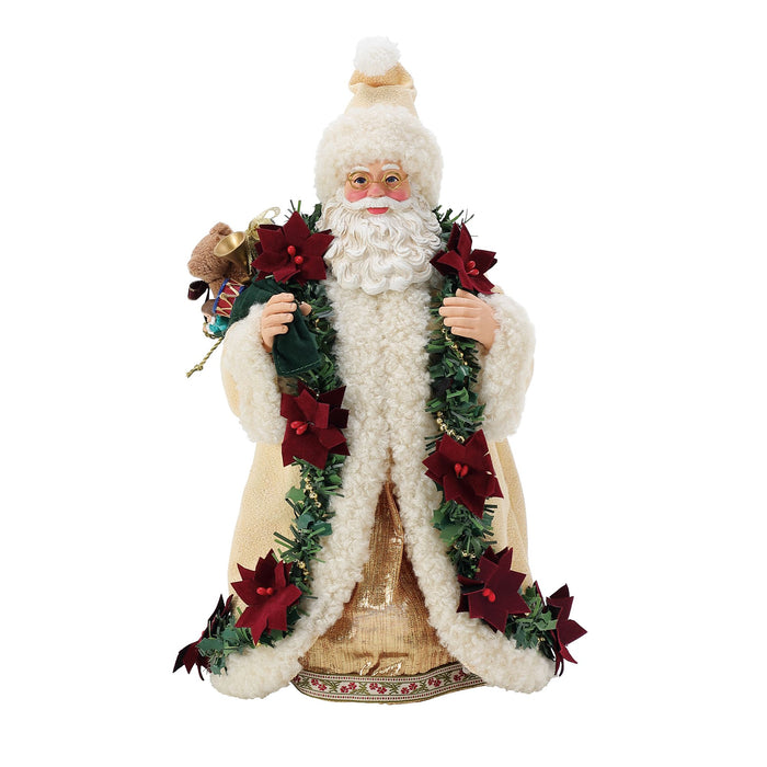endura Old World Poinsettia Santa