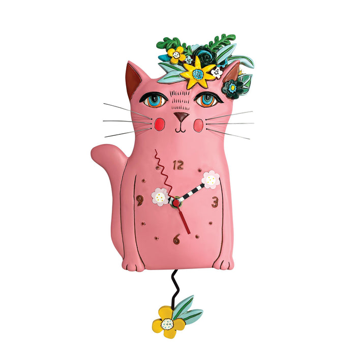 endura Pretty Kitty Pink Clock