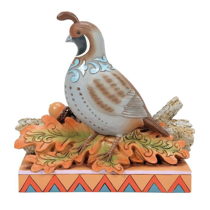 endura Quail Sitting on Leaves Fig