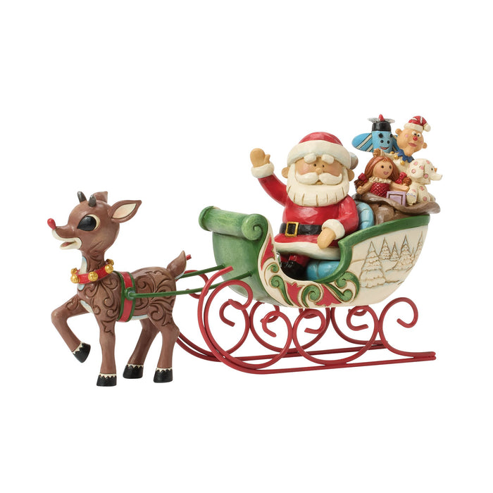Endura Rudolph Pulling Santa In Sled
