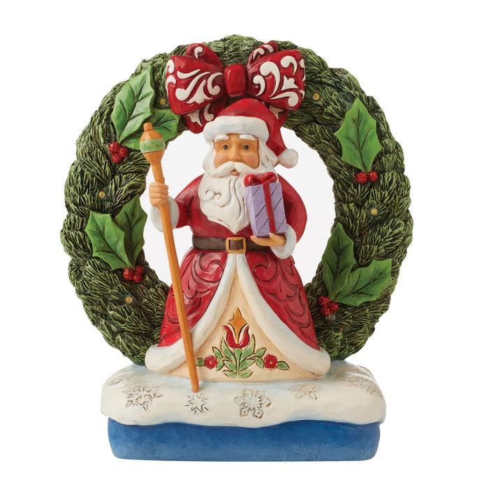 Endura Santa By Light-Up Wreath