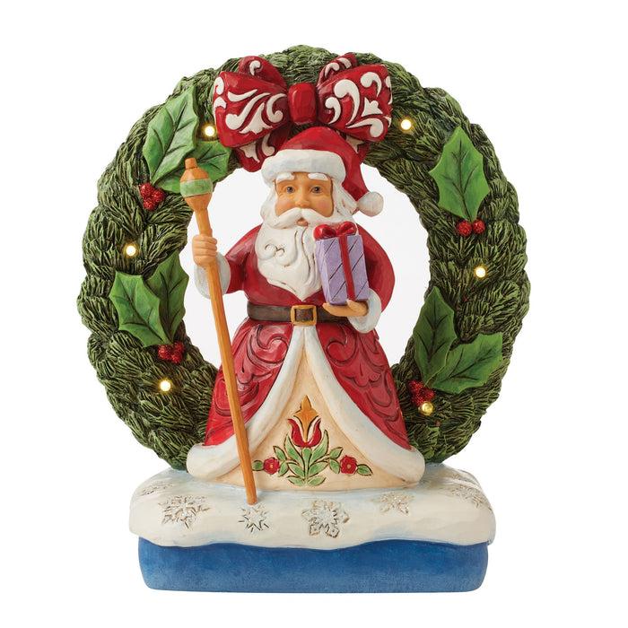 endura Santa by Light-Up Wreath