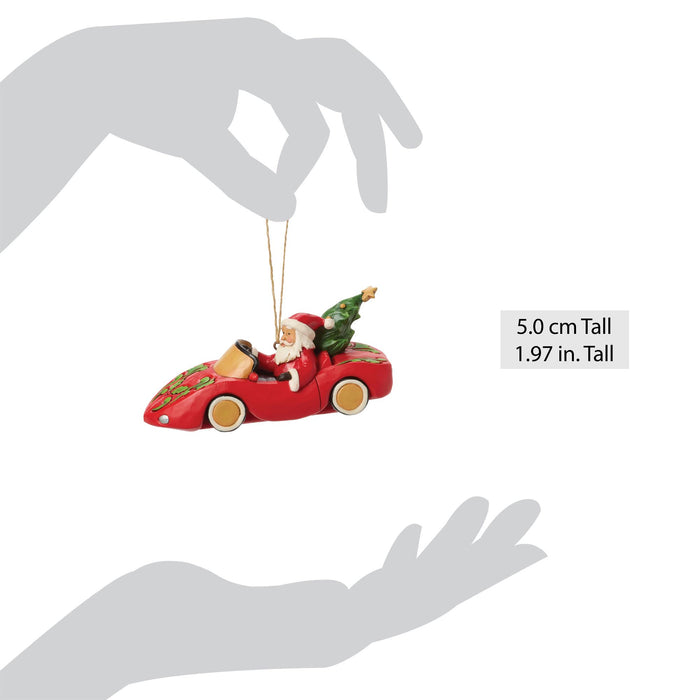 Endura Santa In Sports Car Ornament