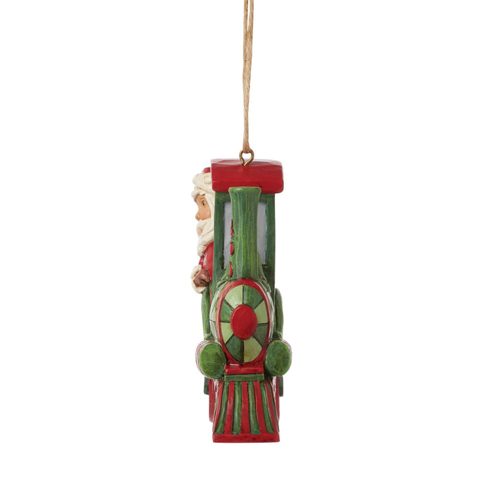 Endura Santa In Train Ornament