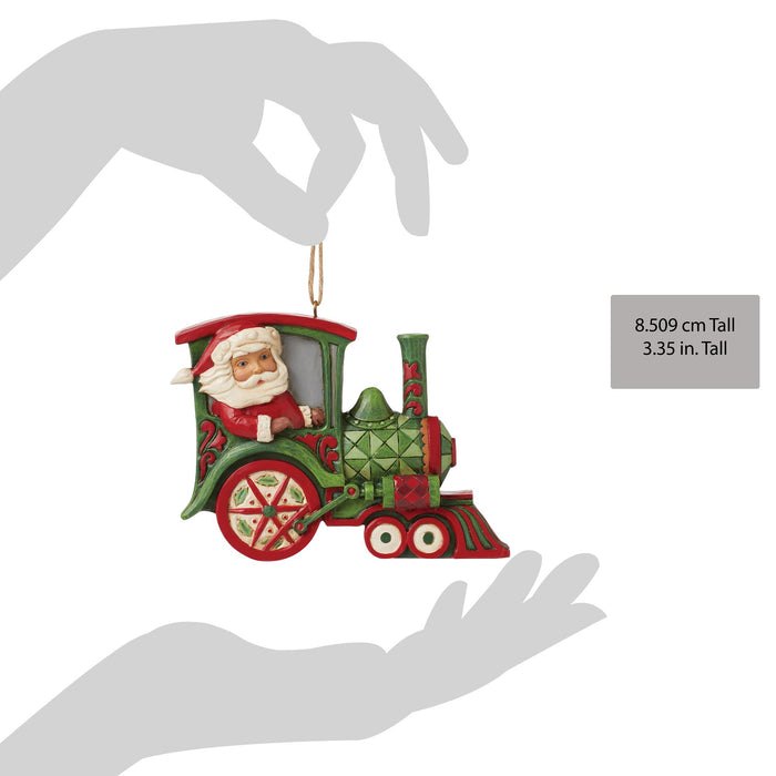 Endura Santa In Train Ornament
