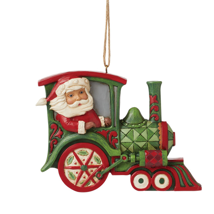 endura Santa in Train Ornament