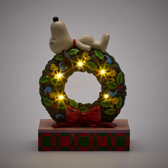 Endura Snoopy Sleeping On LED Wreath