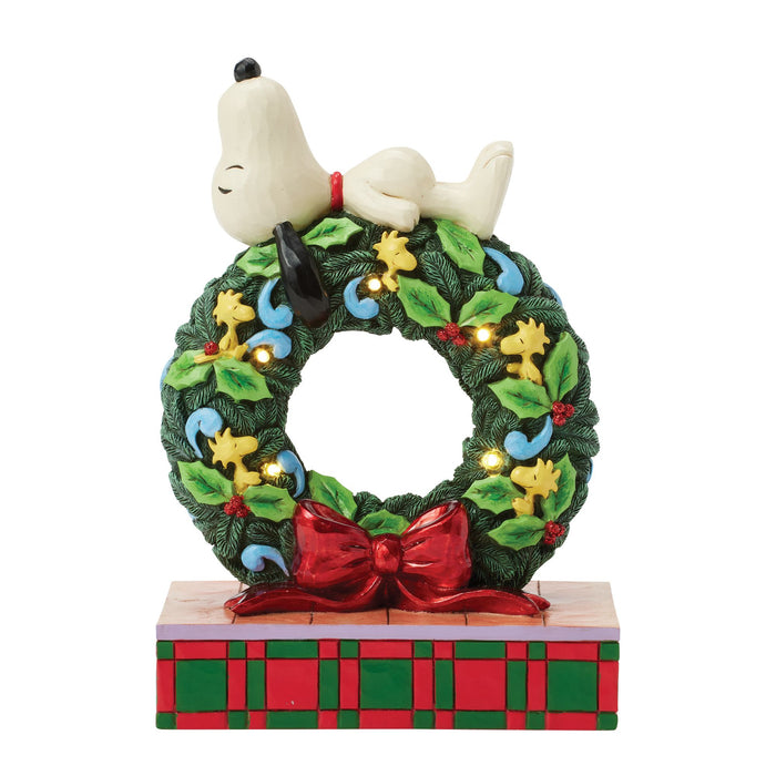 endura Snoopy Sleeping on LED Wreath