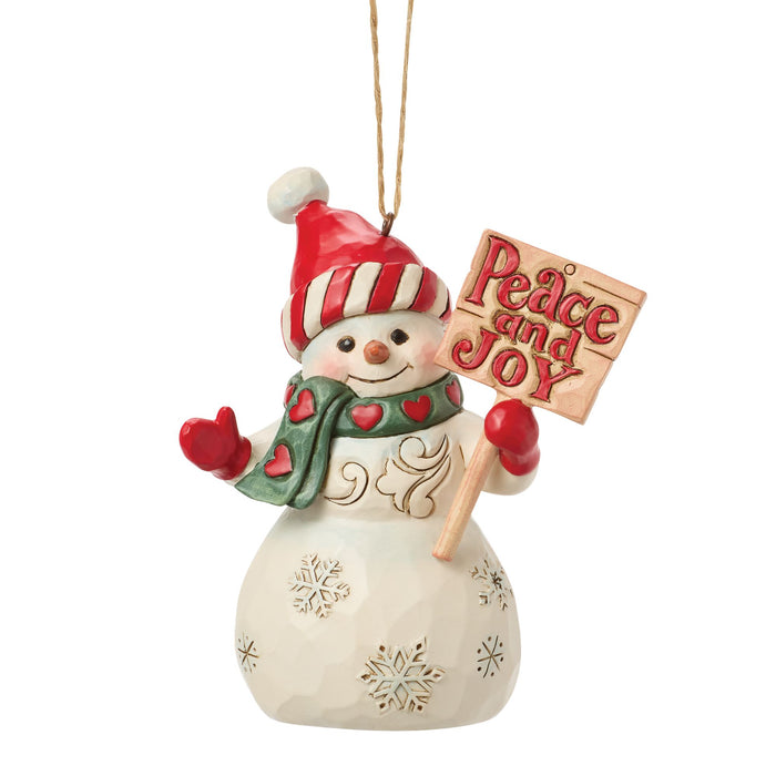 endura Snowman Peace & Joy Sign Orn