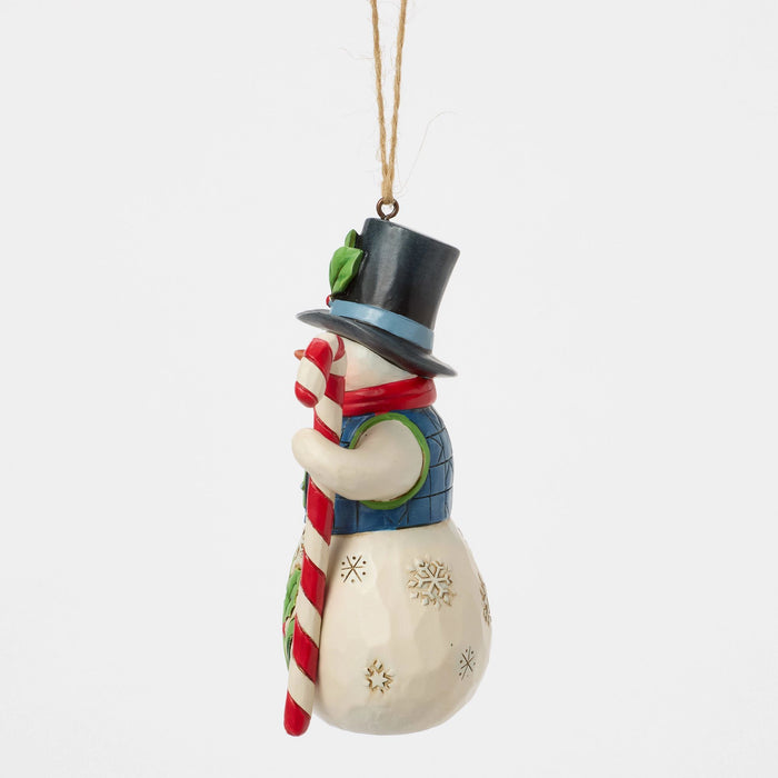 Endura Snowman With Candy Cane Orn