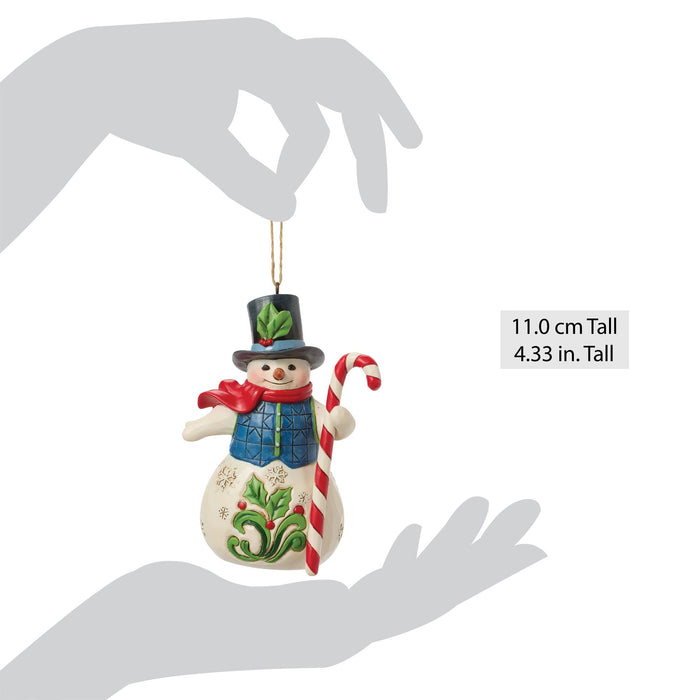 Endura Snowman With Candy Cane Orn