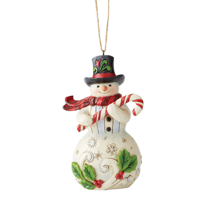 endura Snowman with Candy Cane Orn