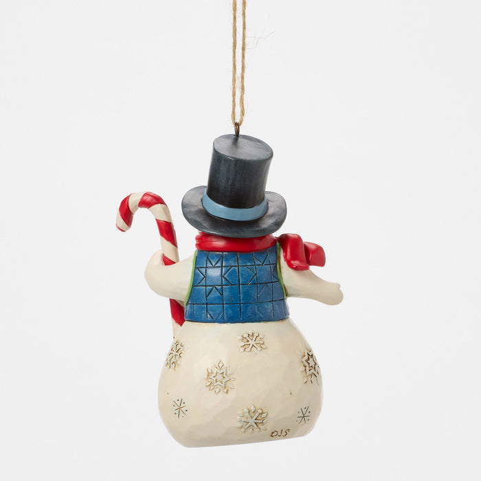 Endura Snowman With Candy Cane Orn