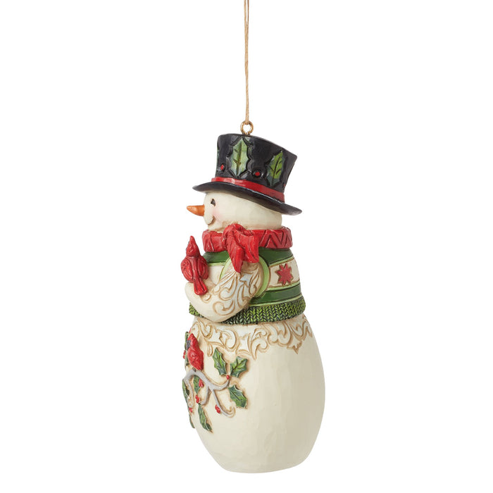 Endura Snowman With Cardinal Orn