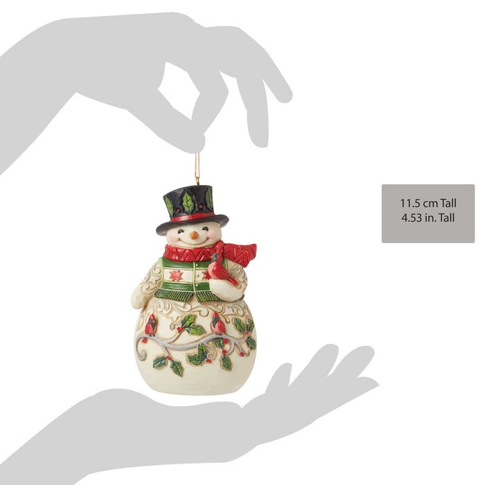 Endura Snowman With Cardinal Orn