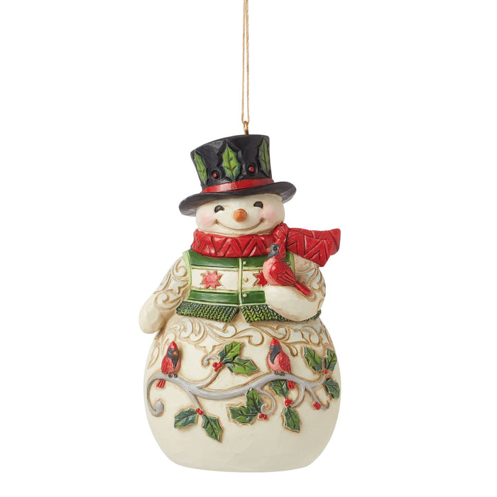 endura Snowman with Cardinal Orn
