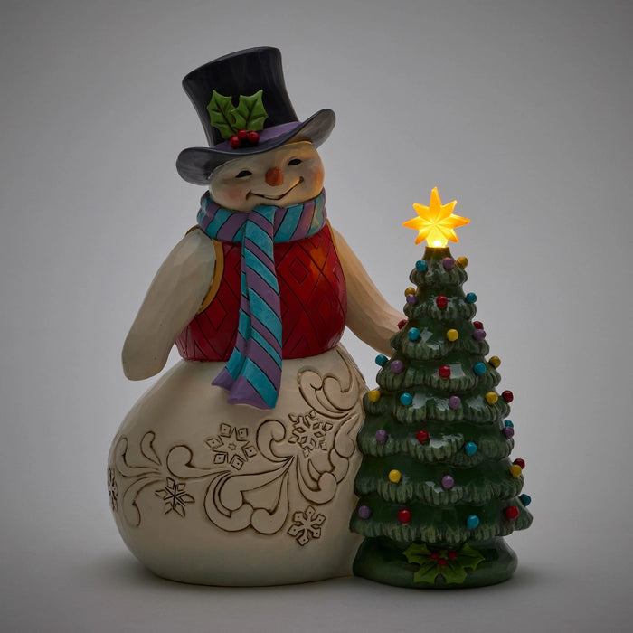 Endura Snowman With Vintage LED Tree