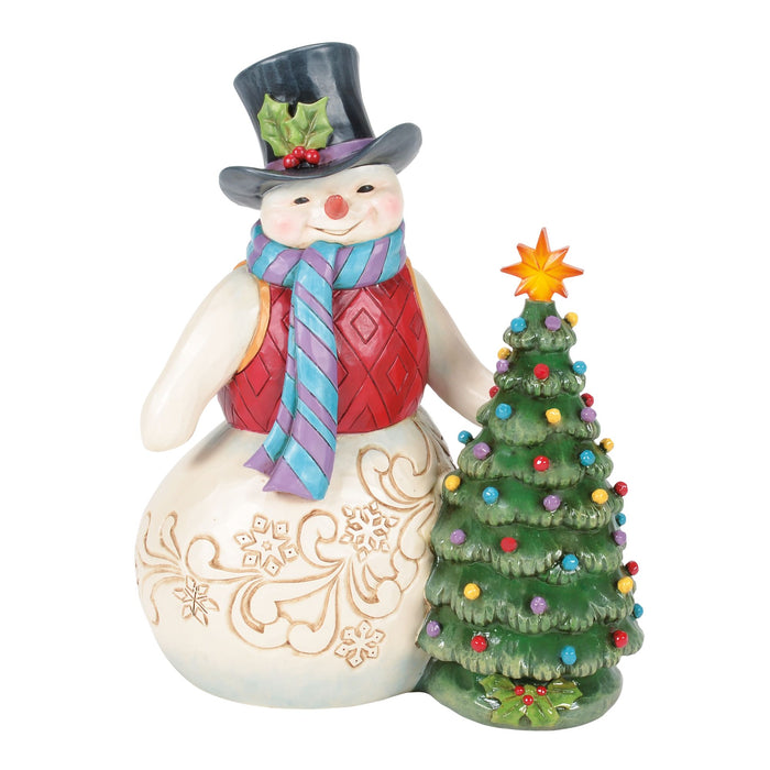 endura Snowman With Vintage LED Tree