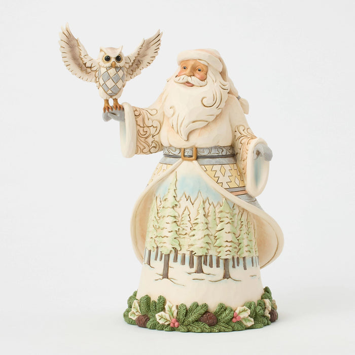 Endura Wdlnd Santa With Owl Figurine