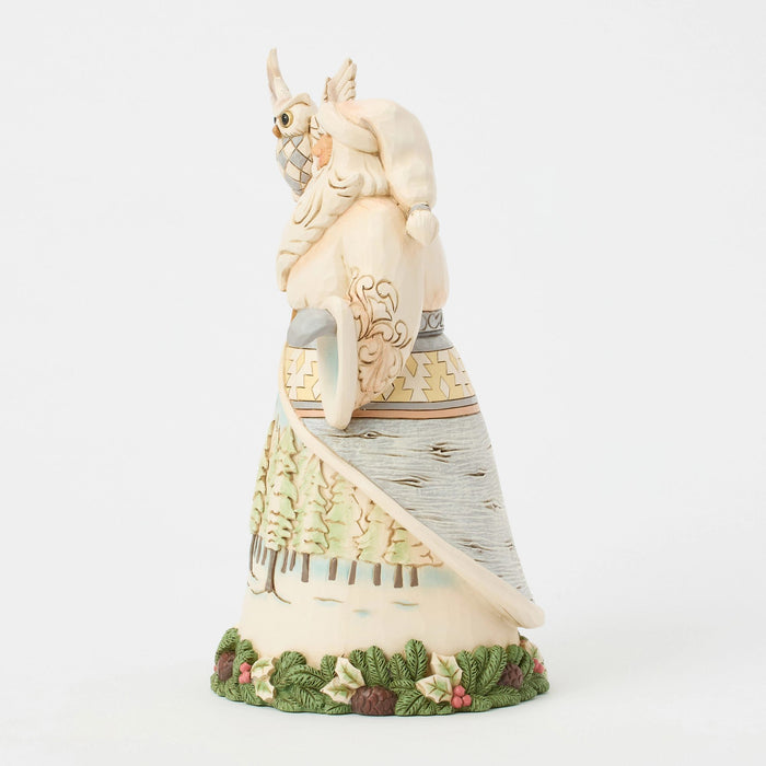 Endura Wdlnd Santa With Owl Figurine