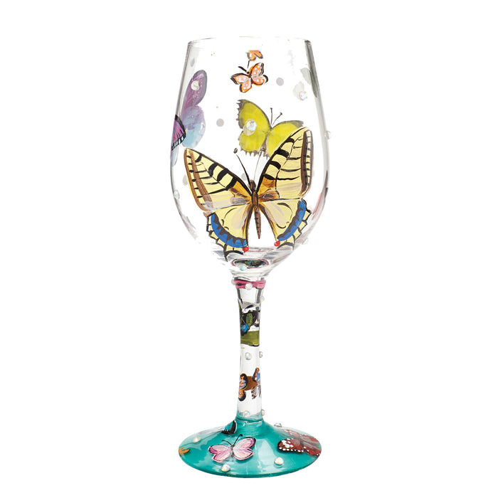 endura Wine Glass Butterflies