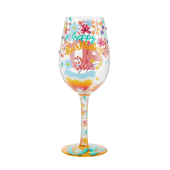 Endura Wine Glass Happy 40th Birthday