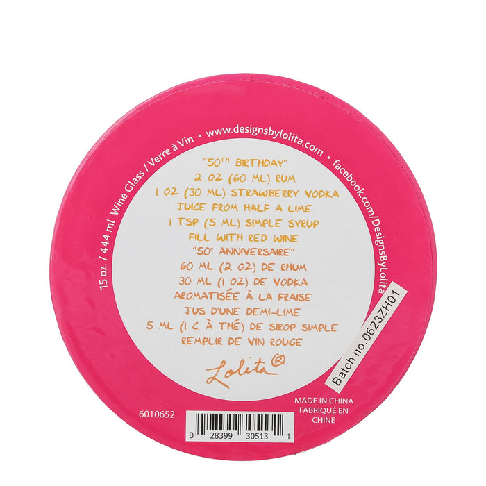 Endura Wine Glass Happy 50th Birthday