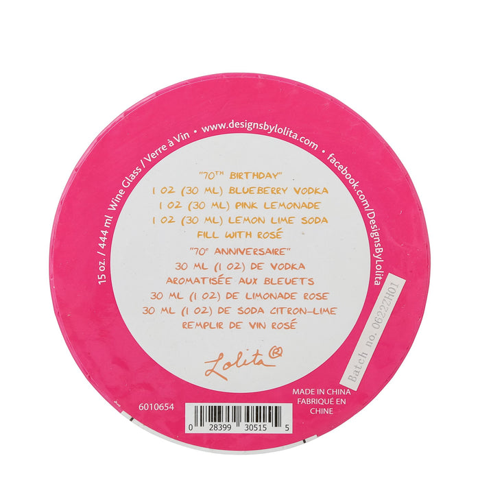 Endura Wine Glass Happy 70th Birthday