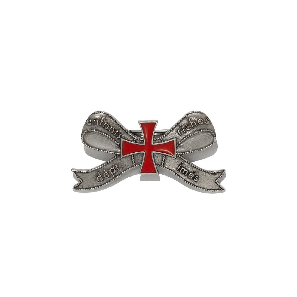 enfants riches deprimes RED ENAMEL BOW AND CROSS BARETTE