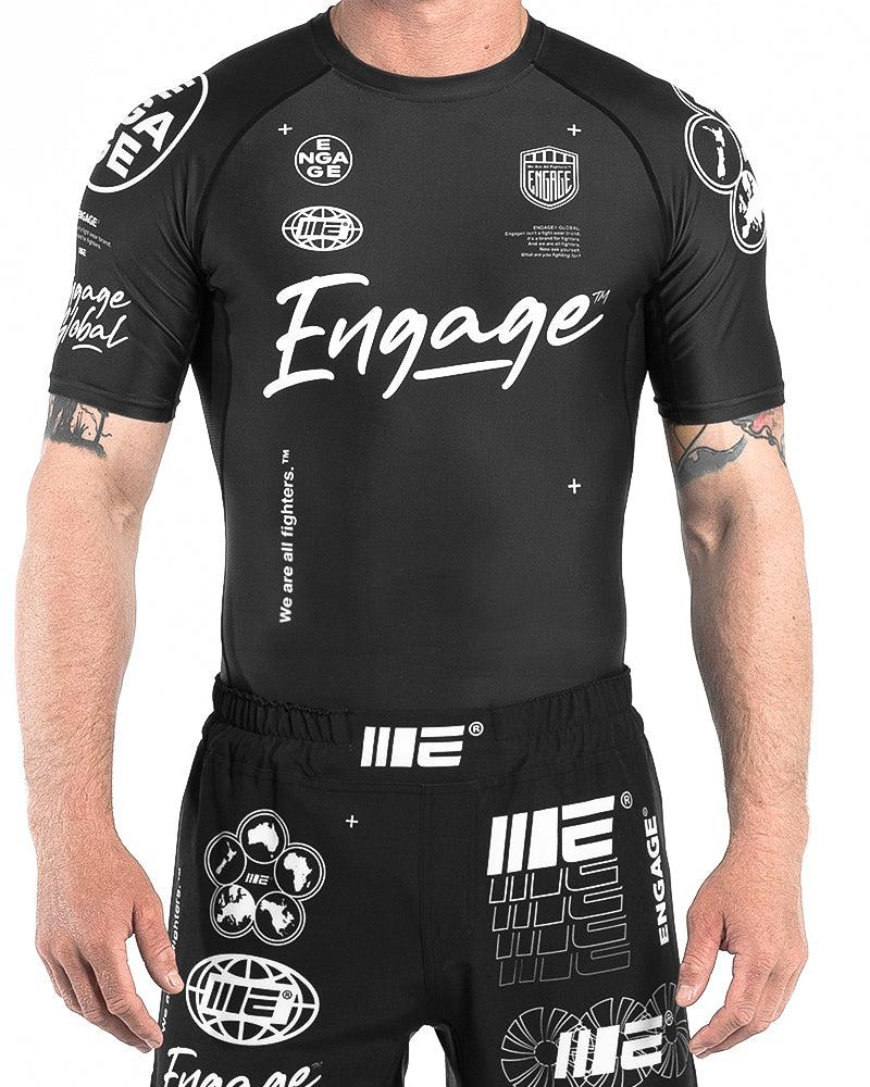 Engage Engage Billboard Short Sleeve Rash Guard - Black