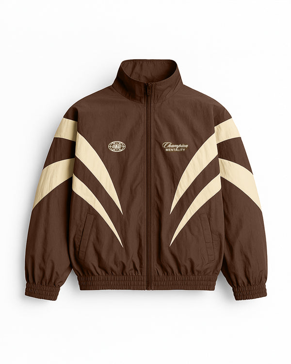 engage Champion Mentality Track Jacket (Brown / White)