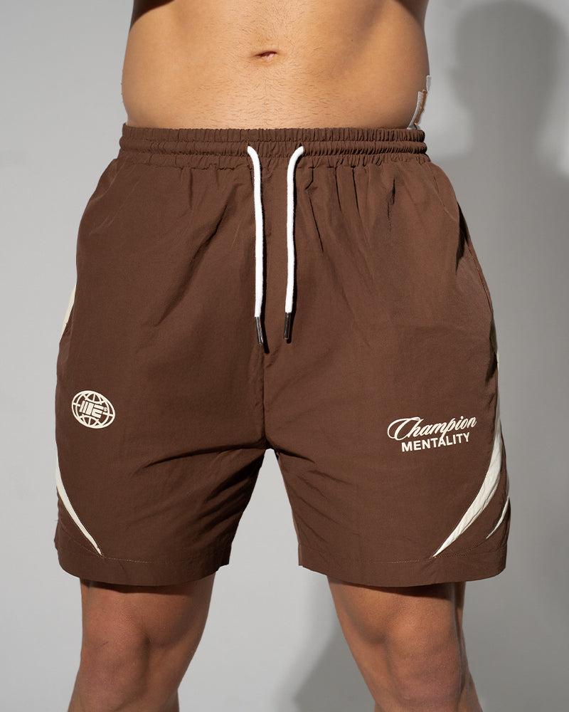 Engage Champion Mentality Track Shorts (Brown / White)