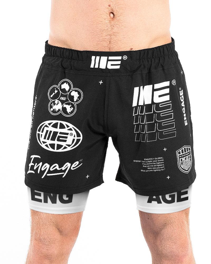 Engage Engage Billboard 2-in-1 Fight Shorts - Black