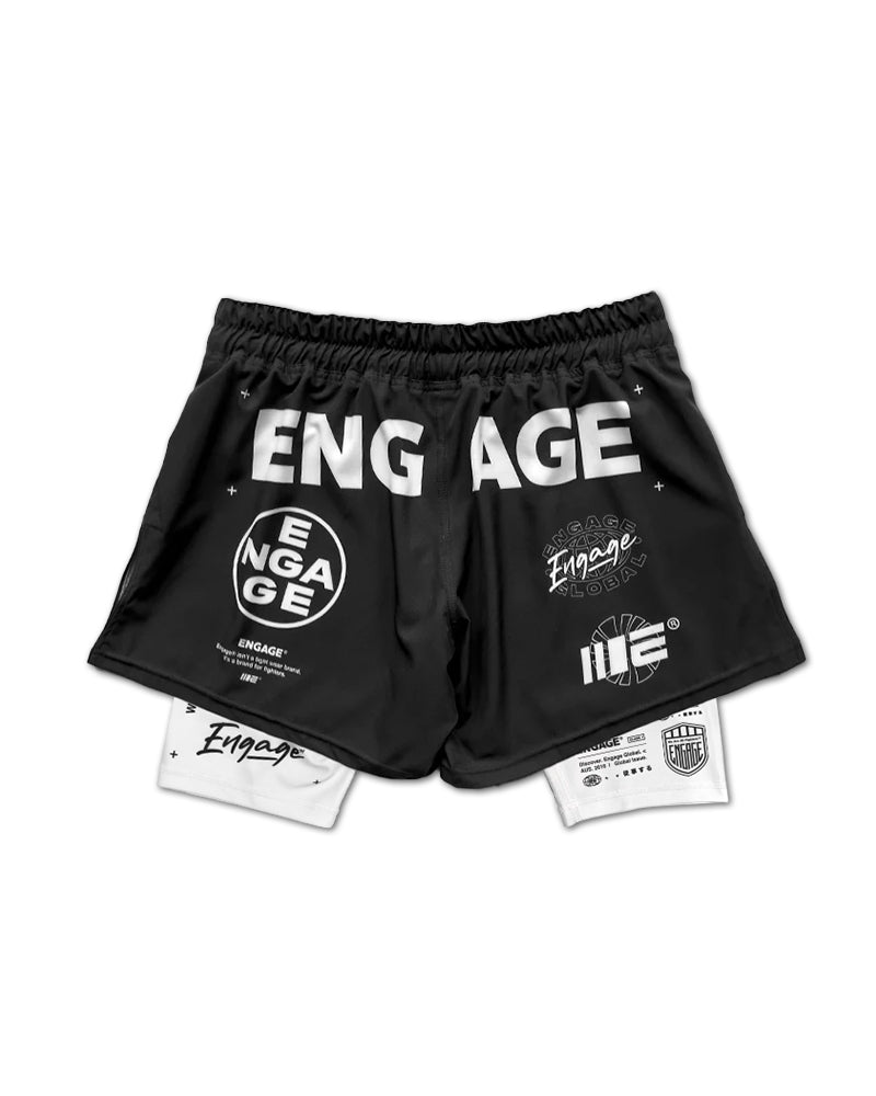 Engage Engage Billboard 2-in-1 Fight Shorts - Black