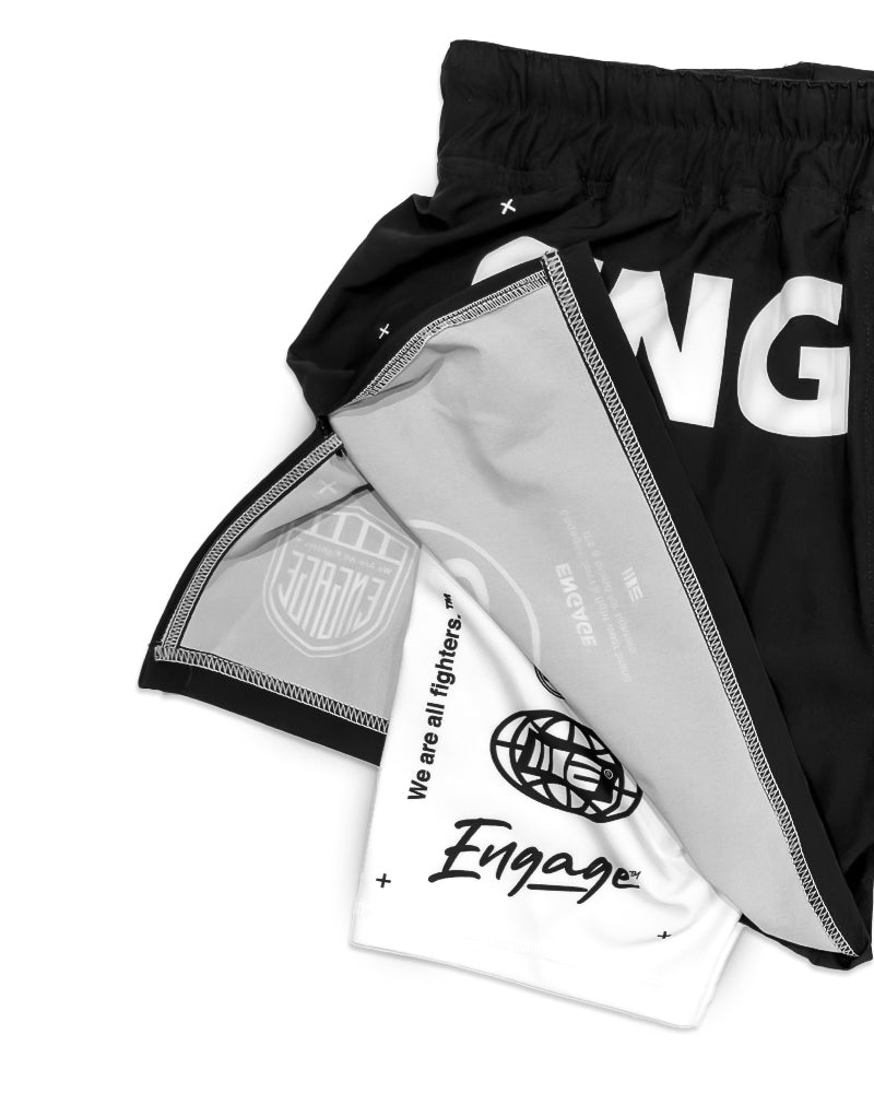 Engage Engage Billboard 2-in-1 Fight Shorts - Black