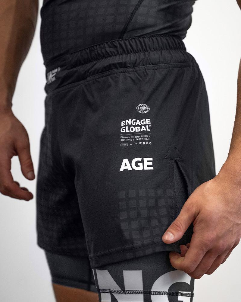 Engage Grid Tech (Black) 2-in-1 Hybrid Shorts