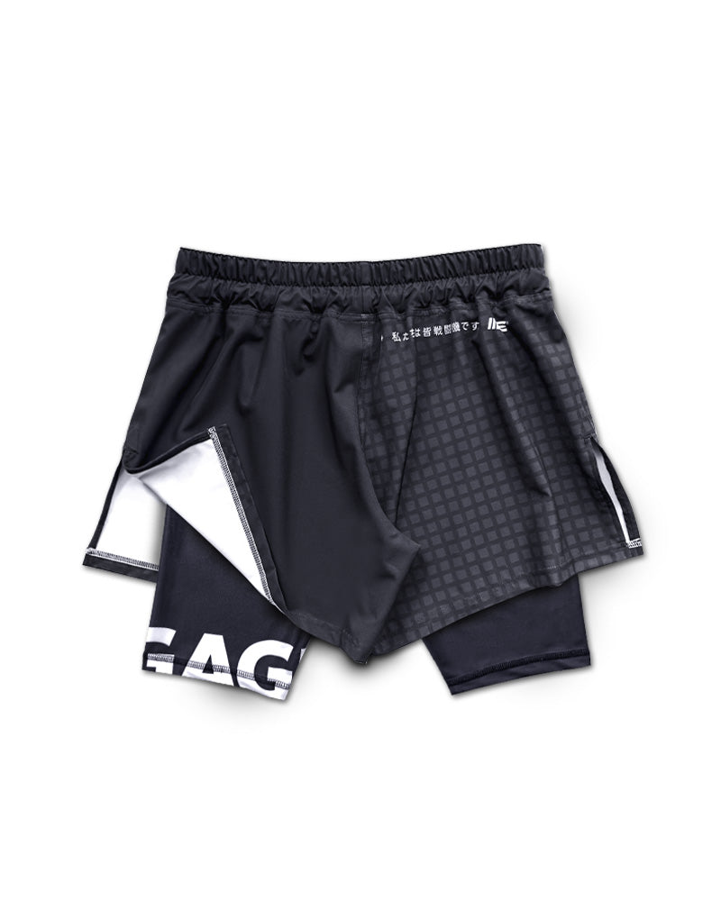 Engage Grid Tech (Black) 2-in-1 Hybrid Shorts