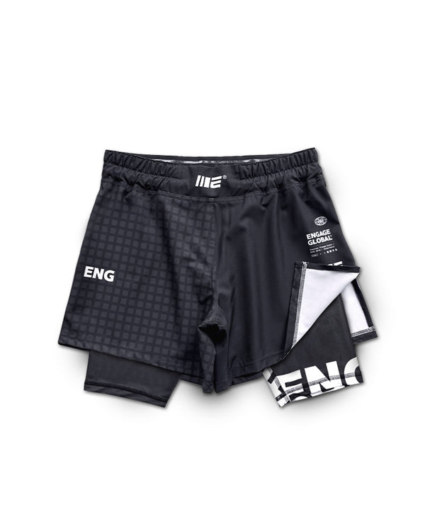 engage Grid Tech (Black) 2-in-1 Hybrid Shorts