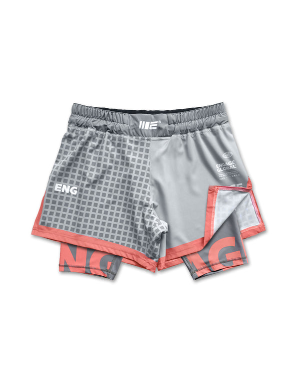 engage Grid Tech (Grey) 2-in-1 Hybrid Shorts