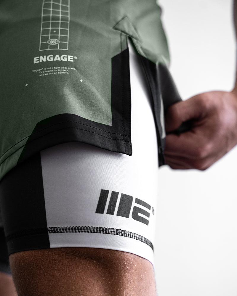 Engage Olive Graph 2-in-1 Hybrid Shorts