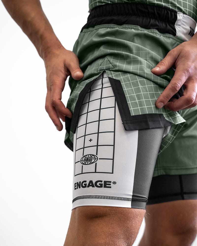 Engage Olive Graph 2-in-1 Hybrid Shorts