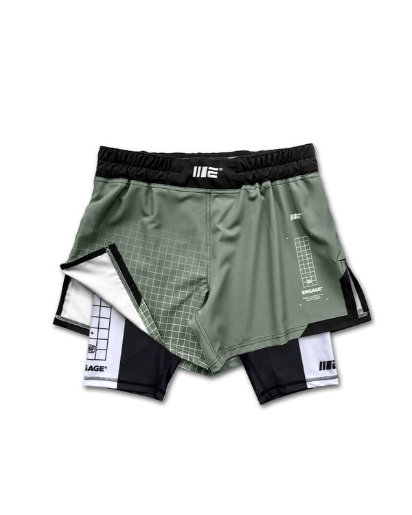 engage Olive Graph 2-in-1 Hybrid Shorts
