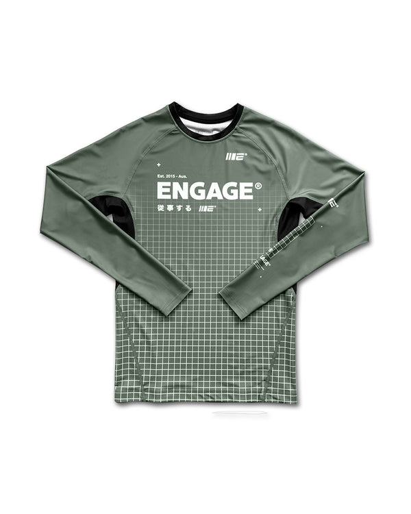 engage Olive Graph Long Sleeve Rash Guard